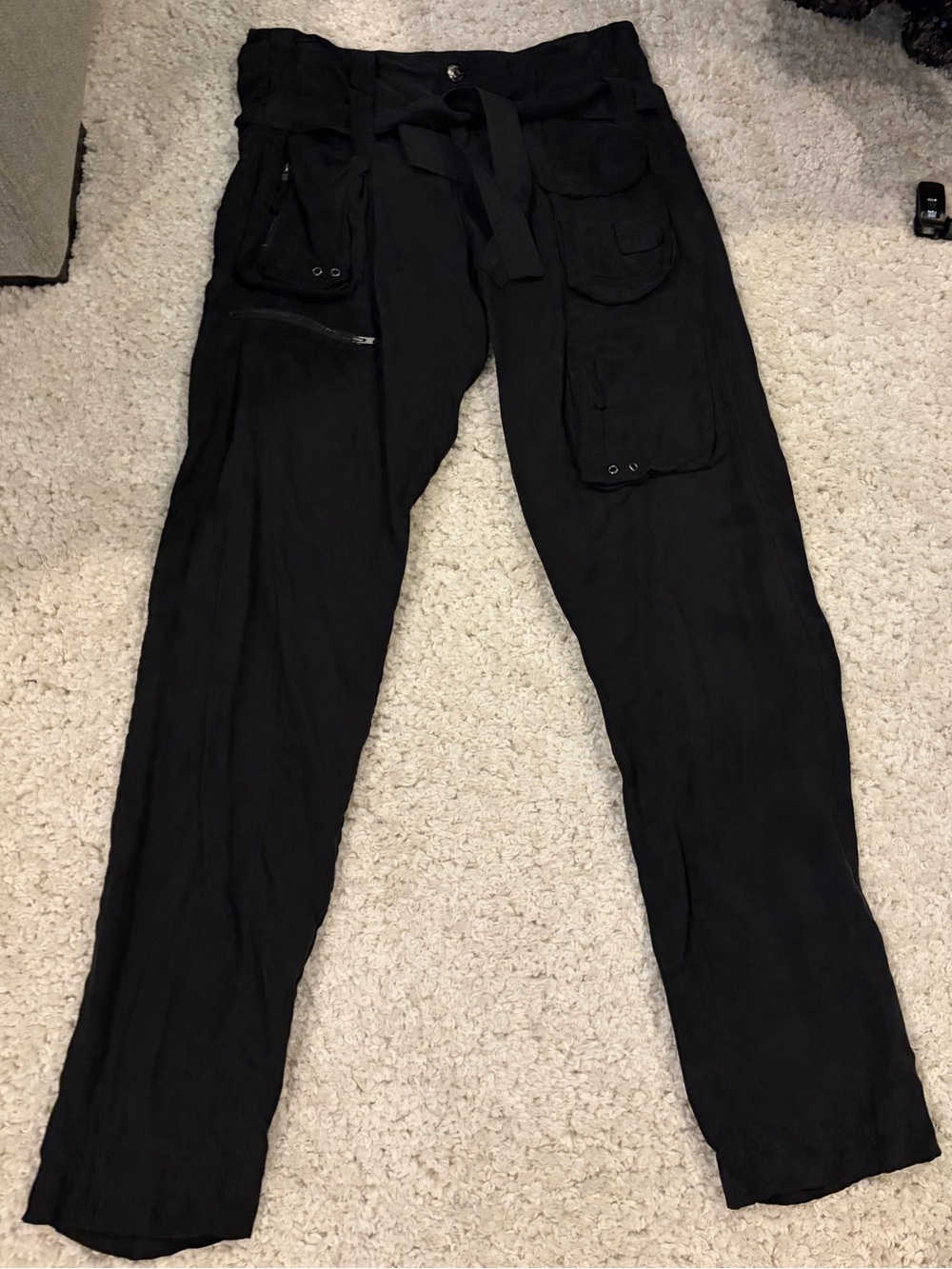 Johnny Was Black Cargo Pants with Utility Pockets